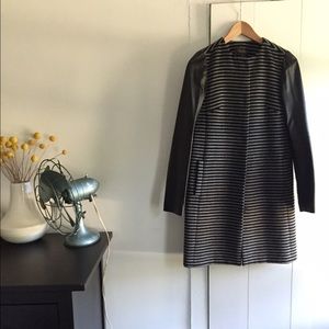 Madewell Mod Coat with leather sleeves