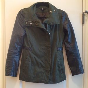 H&M jacket with fake leather sleeves