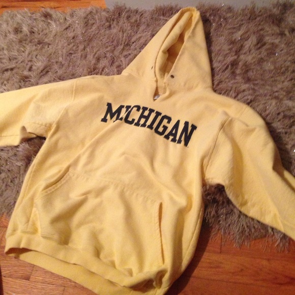 Yellow Michigan sweater.