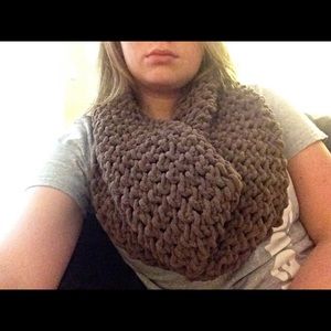 Taupe Finger Crochet Single Wrap
