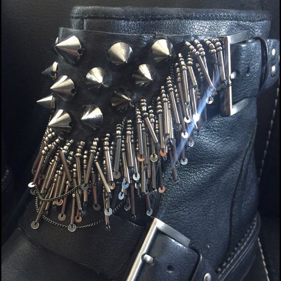 Zara leather biker boots. - Picture 1 of 3