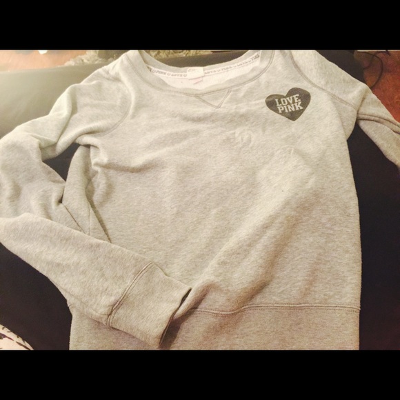 Love pink gray and black sweater - Picture 2 of 3