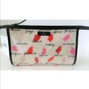 KATE SPADE MEDIUM HEDDY LILAC COURT COSMETIC BAG