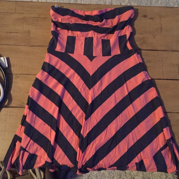 Pink and blue strip Ella moss tube dress