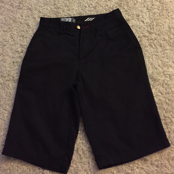 Boys Volcom Black Pinstripe Shorts
