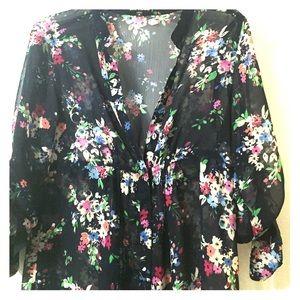 Floral chiffon tunic from express! Worn once