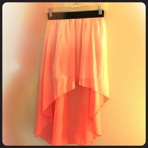 Peach colerd high low skirt size S from forever 21