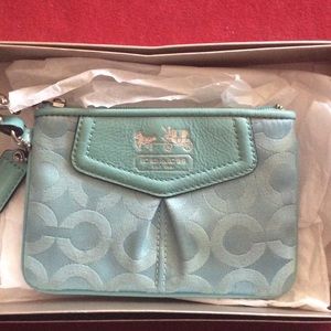 Authentic blue Coach wristlet