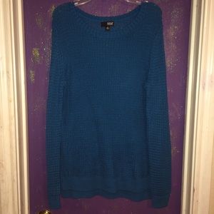 long blue sweater