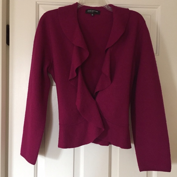 Jones New York Burgundy Merino Wool Jacket