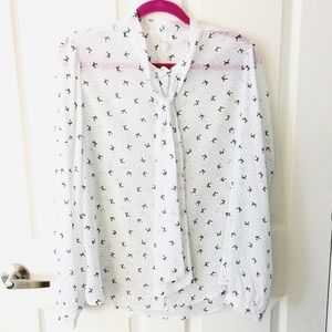 Button down chiffon blouse