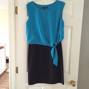 Ellen Tracy Turquoise and Black Dress
