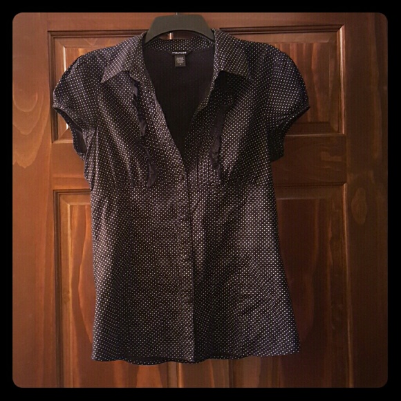 Black & White Polka-dot Dress Shirt