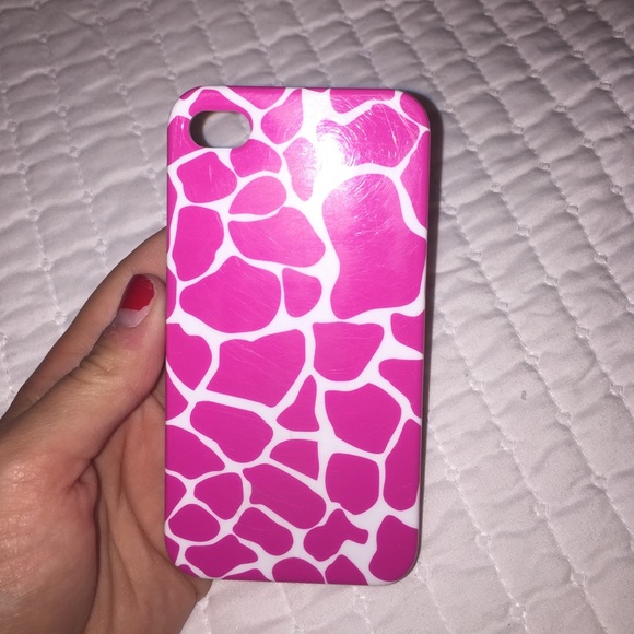 iPhone 4 Pink and White print phone case