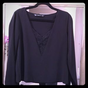 Zara long sleeve top with lace BNWT