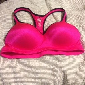 Pink yoga sports bra