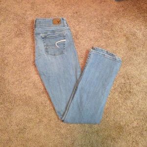American Eagle light washed flare jeans