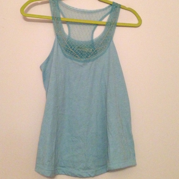Lace neck top! Beautiful!