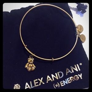 Alex & Ani Little Brown Teddy Bear Charm Bracelet
