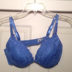 Blue push up bra