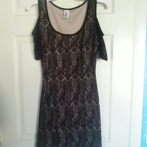 Nude & Black Lace dress