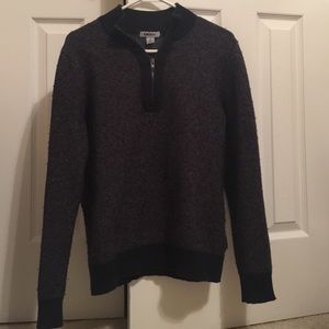 Men long sleeves sweater. Navy blue and burgundy