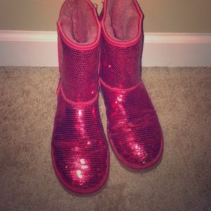 Red sequin Ugg boots size 8
