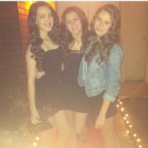 Black High-Low Dress w/ gold sequins