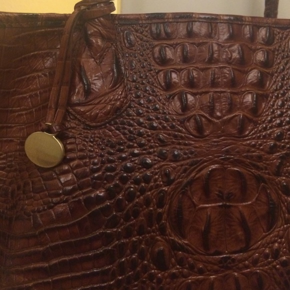 Brown crocodile skin Brahmin handbag - Picture 2 of 4