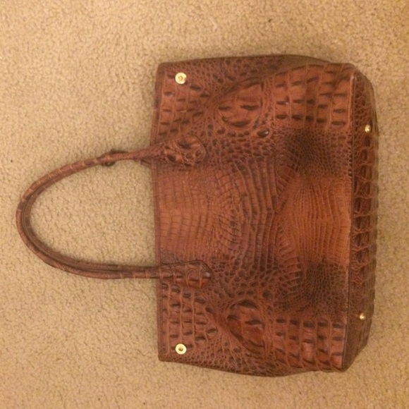 Brown crocodile skin Brahmin handbag - Picture 3 of 4