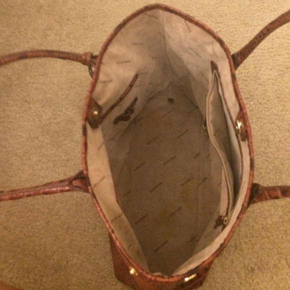 Brown crocodile skin Brahmin handbag - Picture 4 of 4