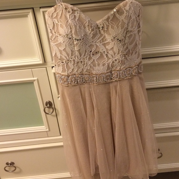Sparkly Lace Homecoming Dress