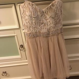 Sparkly Lace Homecoming Dress