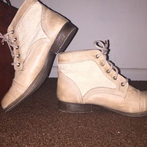 Creme Lace Ankle Boots