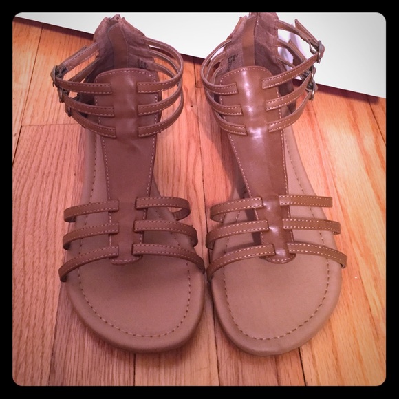 Brown Rampage Sandals with buckles on side - Picture 1 of 4