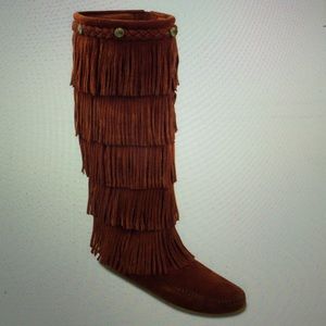 Minnetonka Five-Layer Fringe Boots
