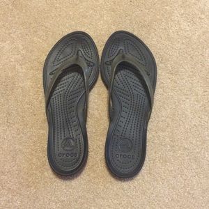 Black Crocs Flip Flops NWOT