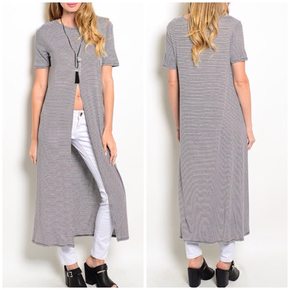 Black And White Maxi Duster Top - Picture 3 of 5