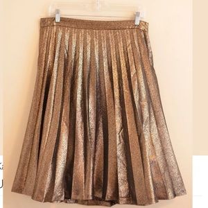 Kate Spade gold pleated skirt