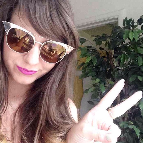 Gold Cateye Sunglasses - Picture 2 of 4