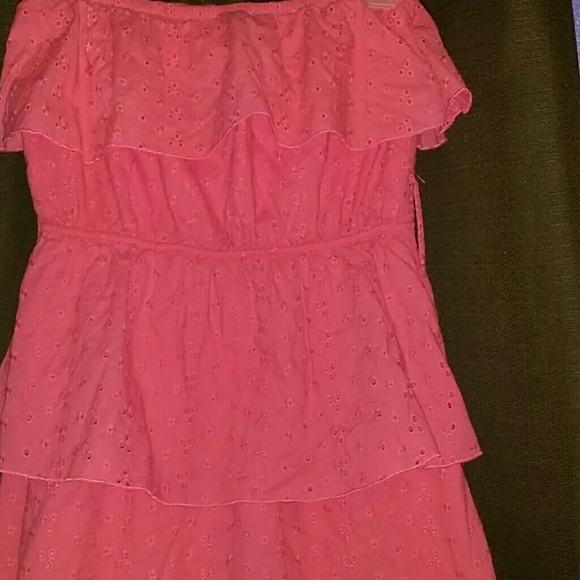 Strapless summer dress color coral - Picture 2 of 2
