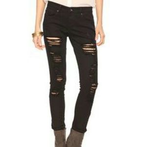 Black Destroyed Skinny Jeans
