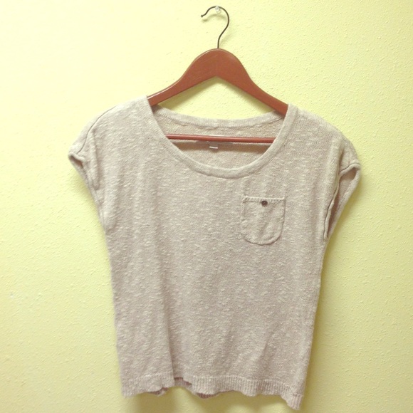 Creme, knit T shirt