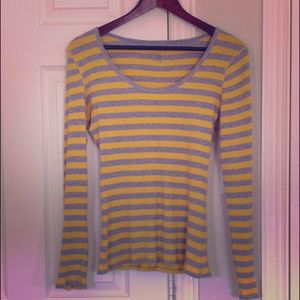 Gray and yellow striped shirt