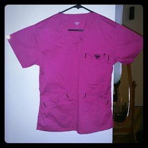 Hot pink with hints of black scrubs