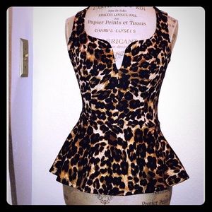 NWOT Pin Up rockabilly Animal Print Sexy Top M