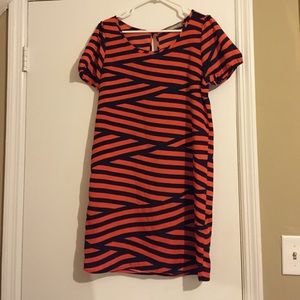 Orange and Navy Dress