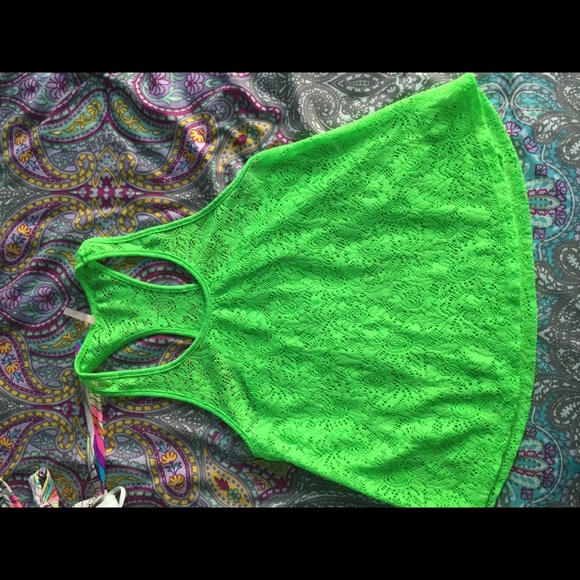 Lime Green Crochet Tank - Picture 1 of 3