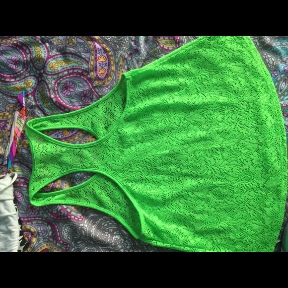 Lime Green Crochet Tank - Picture 2 of 3