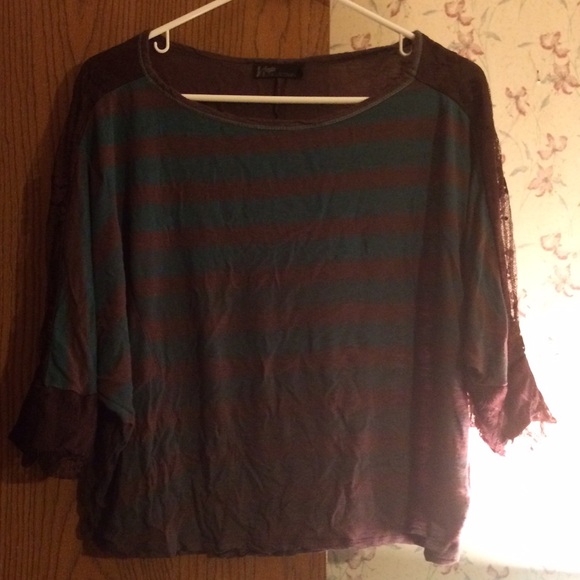 Brown/blue crop top XL